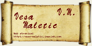 Vesa Maletić vizit kartica